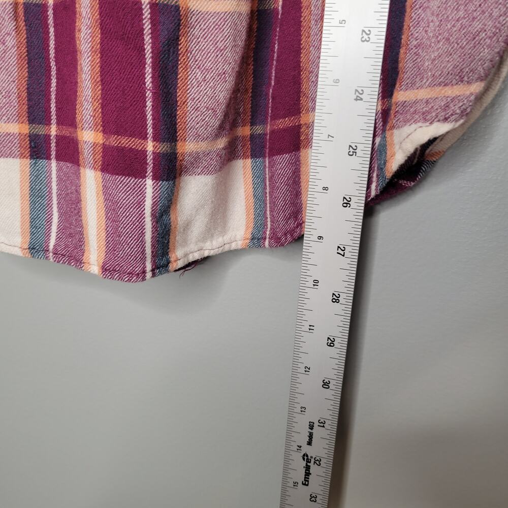 Jane and Delancey Shirt Women's Size 2X Maroon White Plaid Popover Roll Tab l/s - Picture 10 of 12